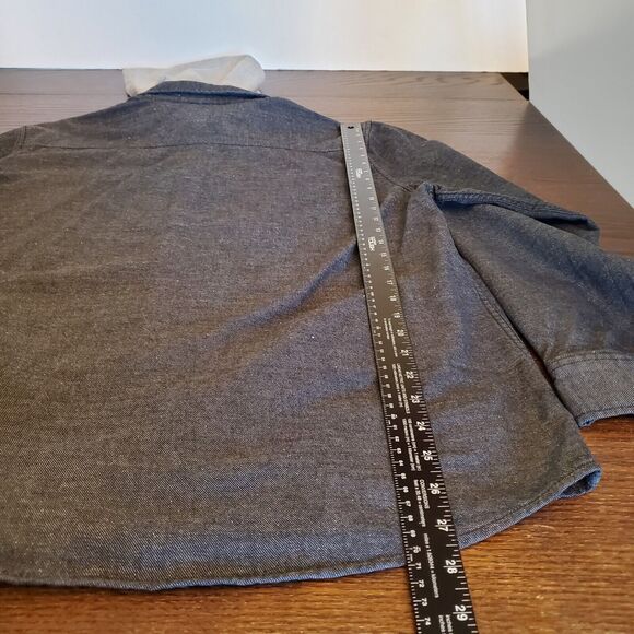 Vtg Rip Curl Youth Shirt w/Hoodie L Gray Button Down Skater Jacket Slant Pockets - Picture 9 of 16